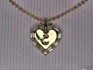 Mia Sarine 14kt Gold Flash Plated Letter C Heart Pendant Necklace